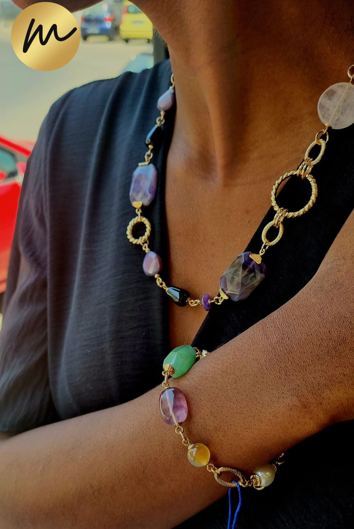 Collana con pietre dure naturali