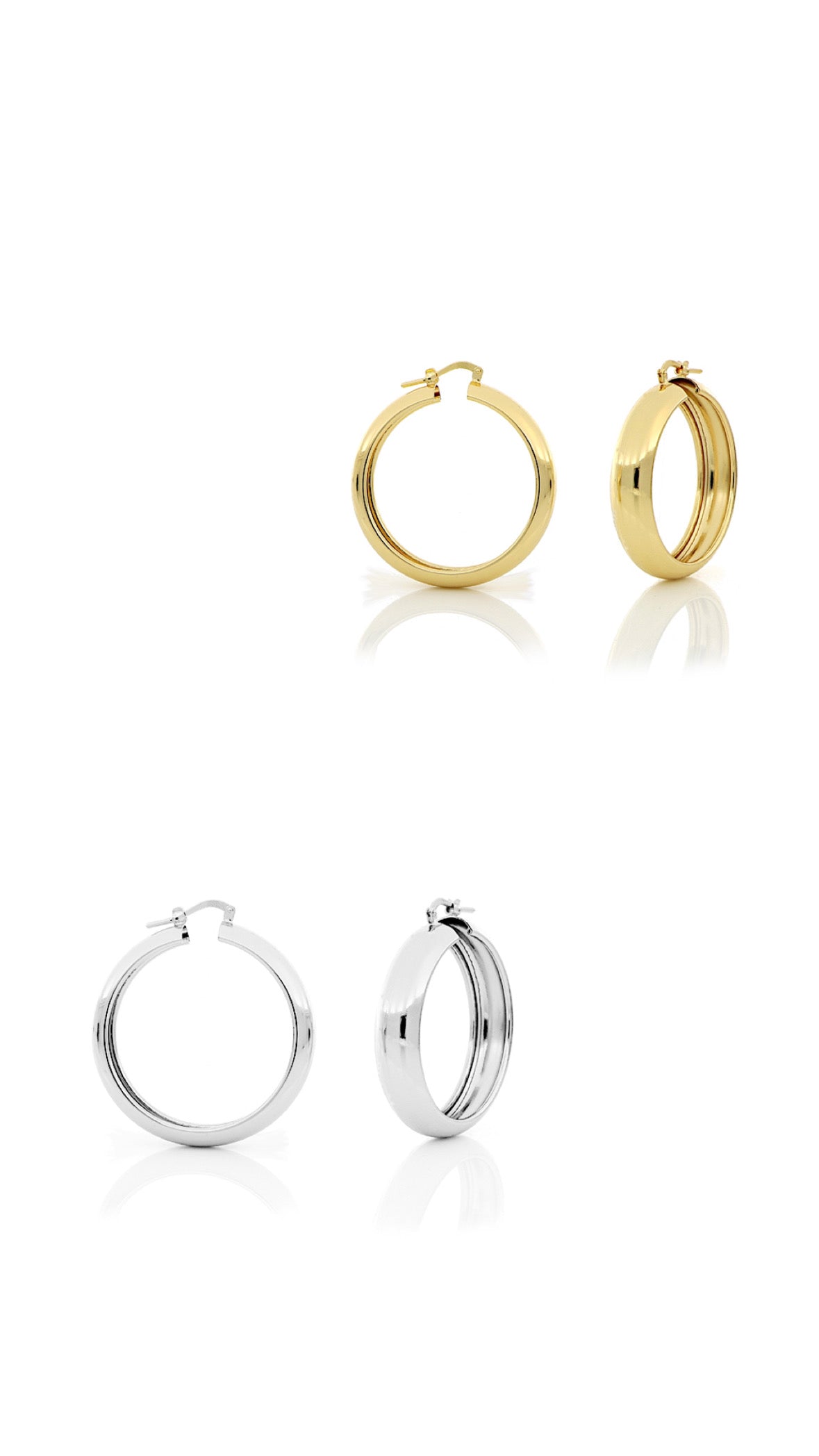Orecchini Donna a cerchio mini in bronzo dorato/argentato